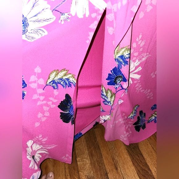 Rachel Rachel Roy NWT Women's Pink Floral Cold Shoulder Ruffled Maxi Dress Sz 8 - Picture 4 of 12